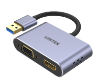 Przejściówka Unitek Adapter USB-A - HDMI, VGA FullHD
